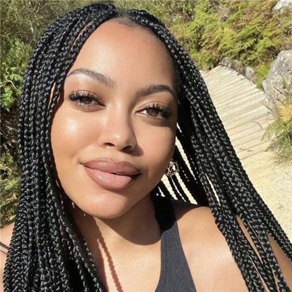 32" Full Double Lace Front Braid Wig - Hand Crochet Braided Wig, Knotless - Picture 5 of 12